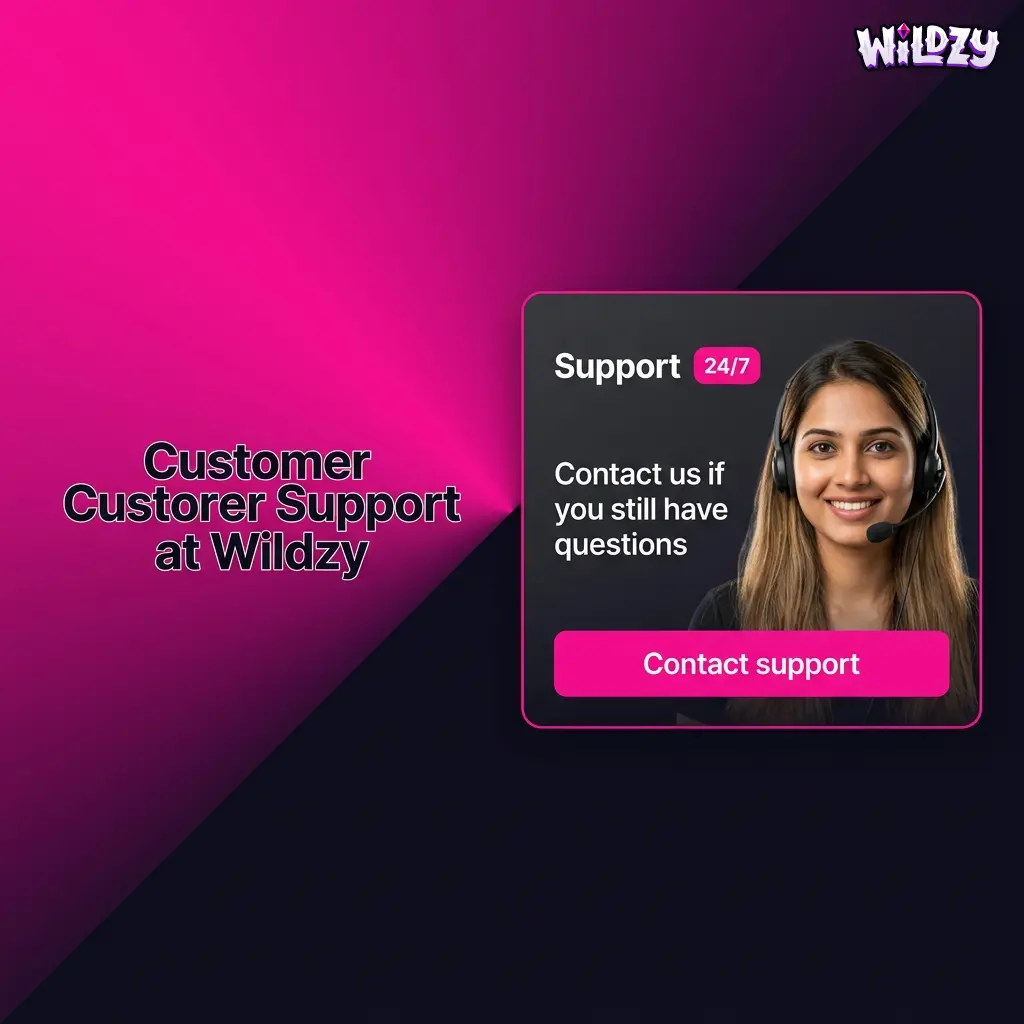 Wildzy customer support team available 24/7 via live chat, email, and FAQ library for Australian players