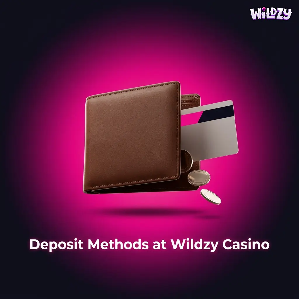 Wildzy Casino deposit methods including Visa, Mastercard, Apple Pay, Revolut, Bitcoin, Ethereum and Litecoin