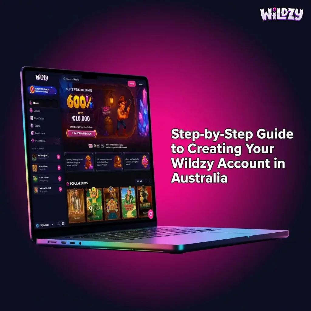 Step-by-step Wildzy account registration guide for Australian players showing sign-up form and verification process