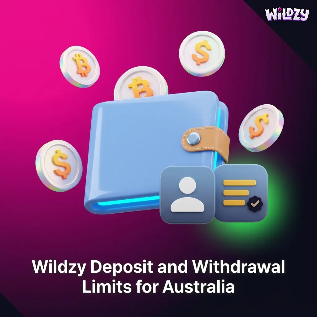 Wildzy deposit and withdrawal limits for Australia showing minimum and maximum transaction amounts by payment method