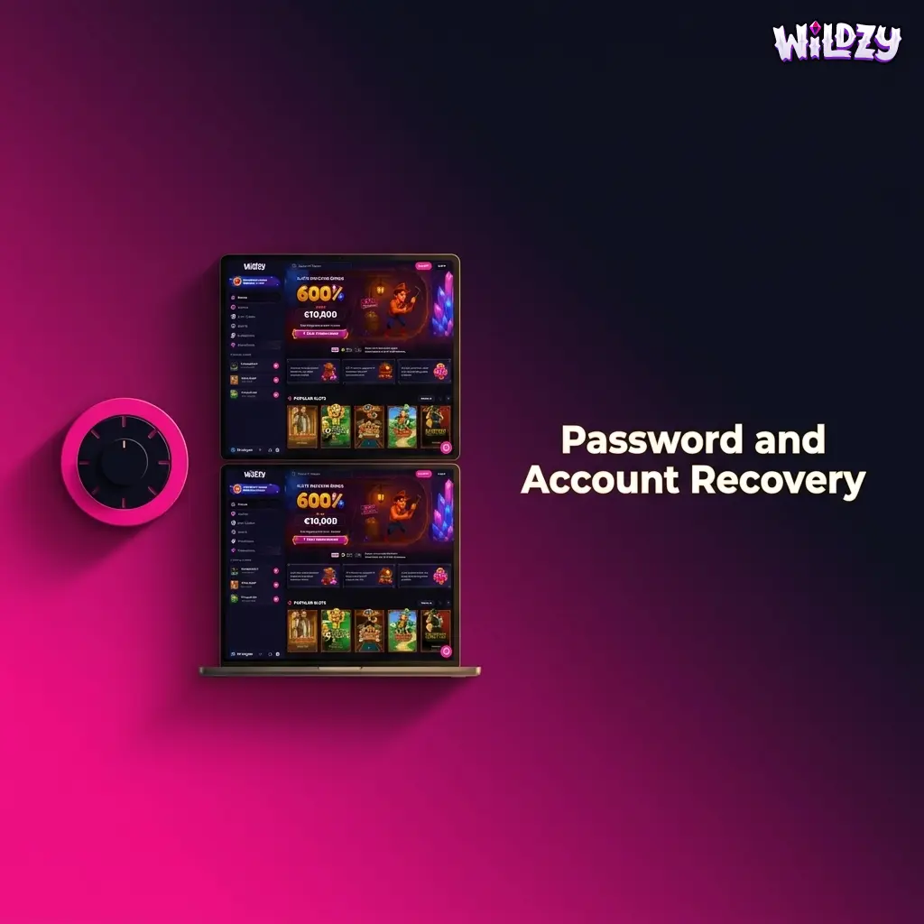 Wildzy account password recovery steps showing reset options via email or phone to restore access quickly