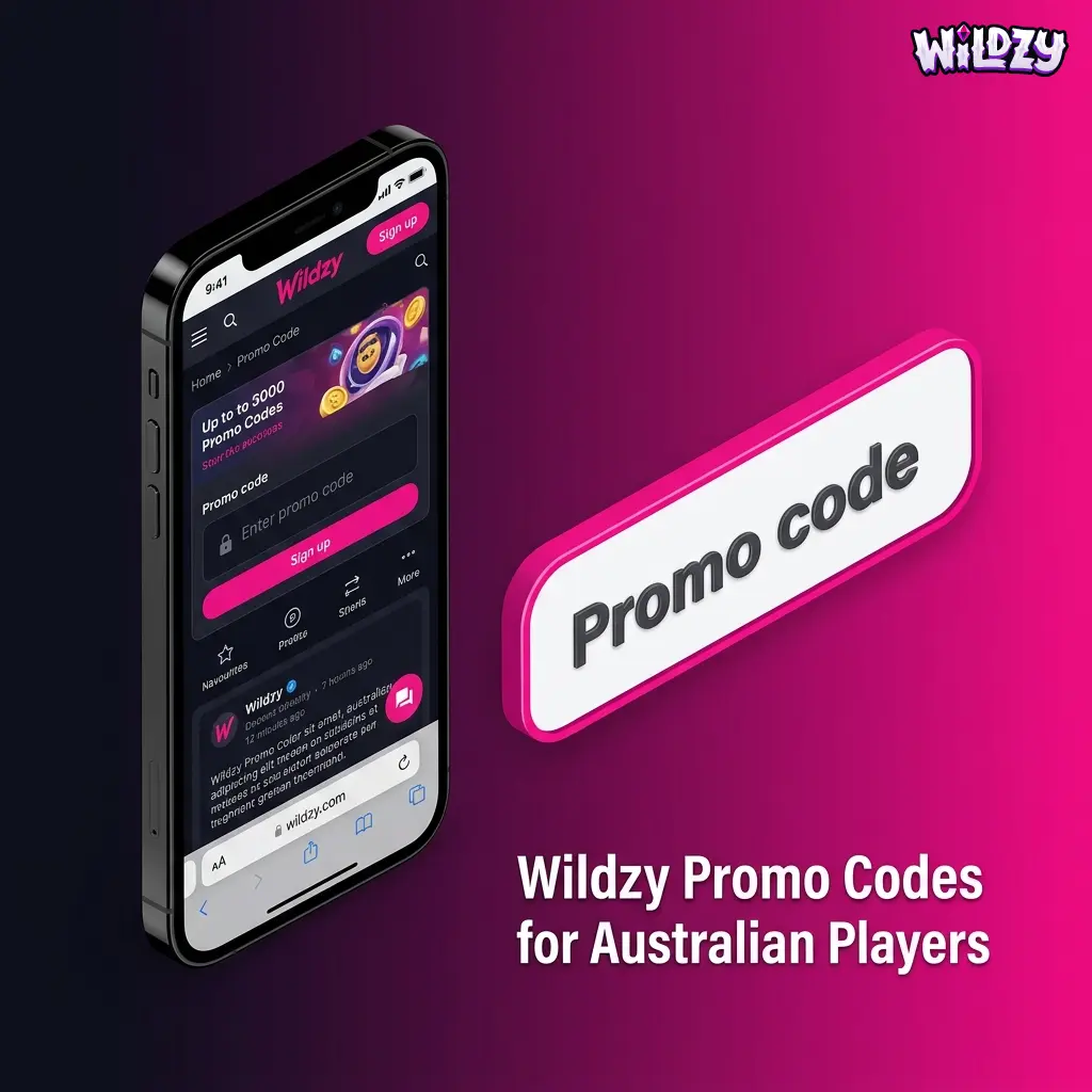Wildzy promo codes for Australian players offering boosted deposits, free spins, and exclusive bonuses via app or dashboard